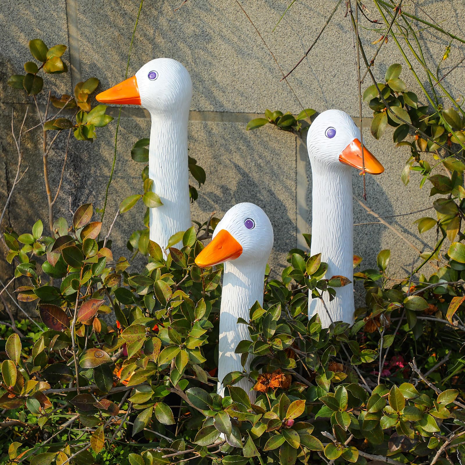 Veranda-Gänsestatue Aus Harz – 40,6 Cm, Mit Hut & Bandana, Garten-Deko Für Draußen