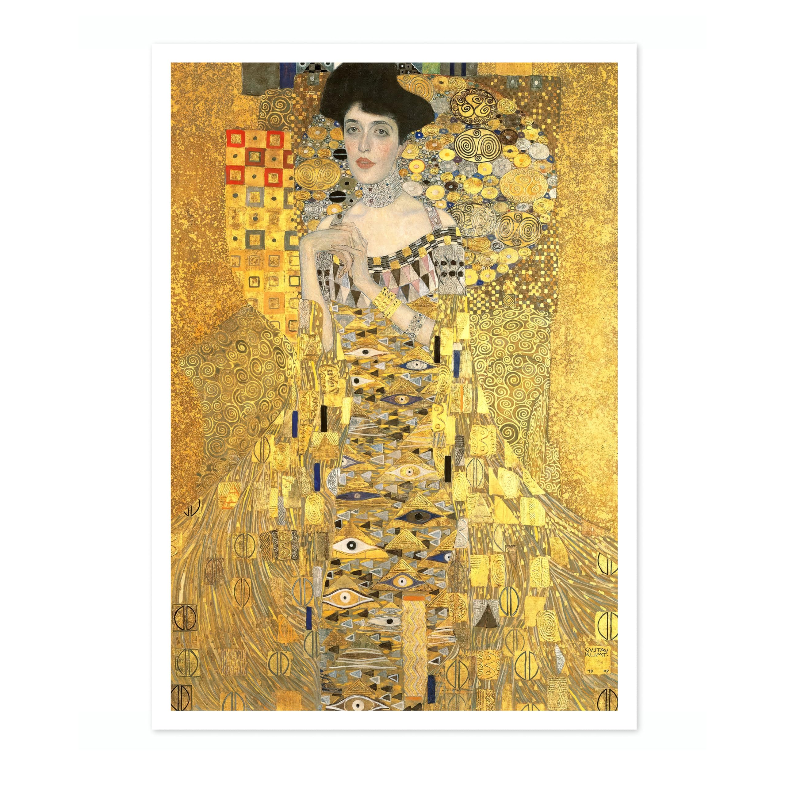 Animato Adele Bloch-Bauer I Gustav Klimt Poster, Classic Famous Oil Painting Print, Modern Art Nouveau Wall Art Home Decor, Archival Matte, 50x70cm (Print Only) - 50x70cm