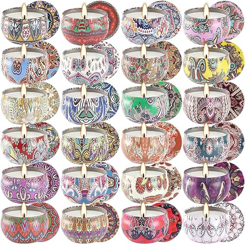 Juego de 16 velas perfumadas de regalo para mamá, mujer, aromaterapia de 2.5 onzas para el baño en casa, yoga, velas de cera de soja natural,