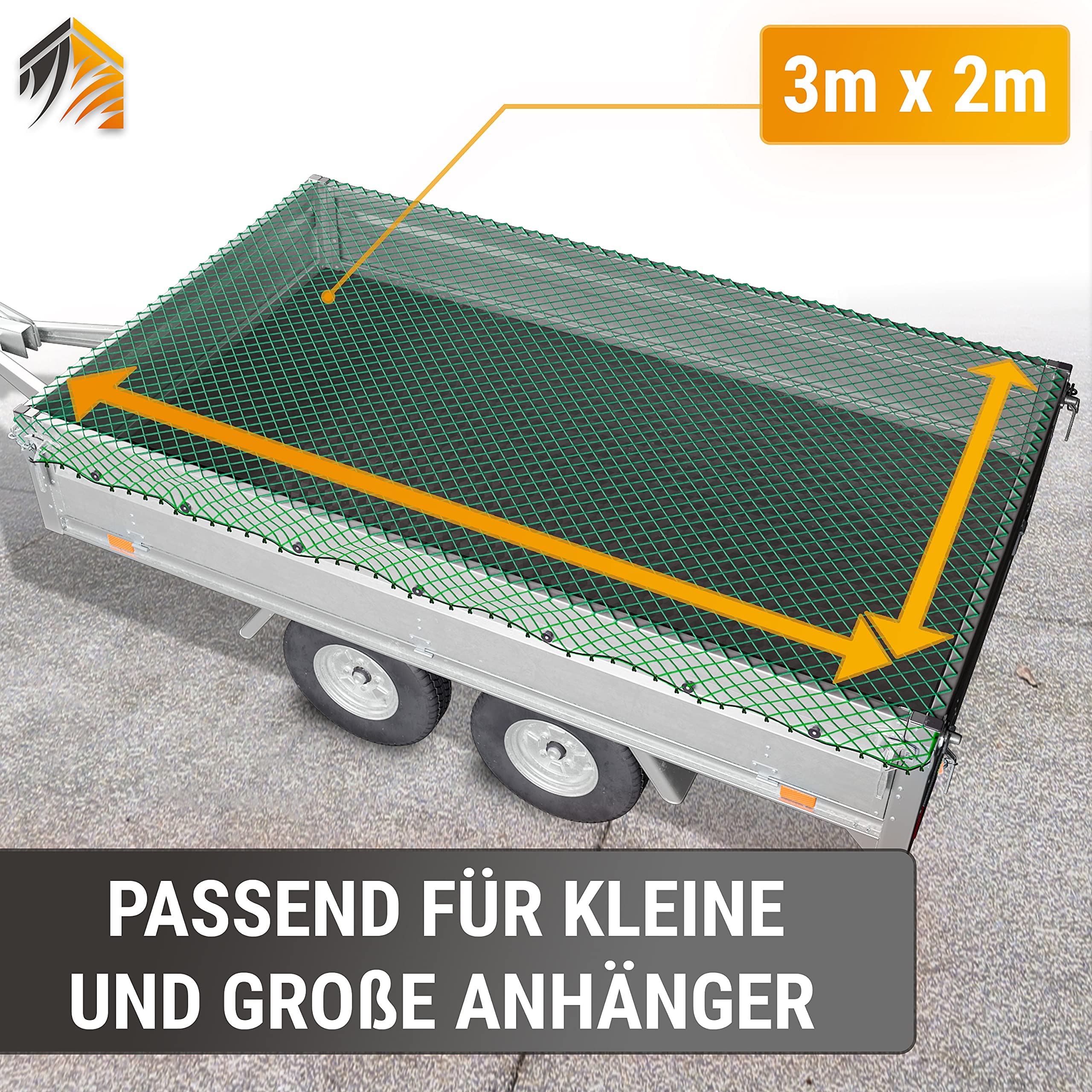 Siatka na przyczepę 2 x 3 m Siatka na przyczepę na osłonę przyczepy Siatka zabezpieczająca ładunek do przyczep Siatka transportowa Siatka napinana Siatka na bagaż Siatka na przyczepę 2 x 3 m
