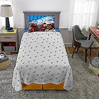 Vista 5 de Franco Ropa de cama para niños Juego de sábanas súper suaves, 3 piezas, tamaño individual, Hot Wheels