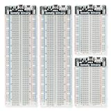 Solderless Breadboard Power Supply Kit - 2X 830 Tie Points + 2X 400 Tie Points Boards, 4X USB-C Power Modules (3.3V/5V Switchable, 500mA Protection) for ESP32 STEM DIY Prototyping