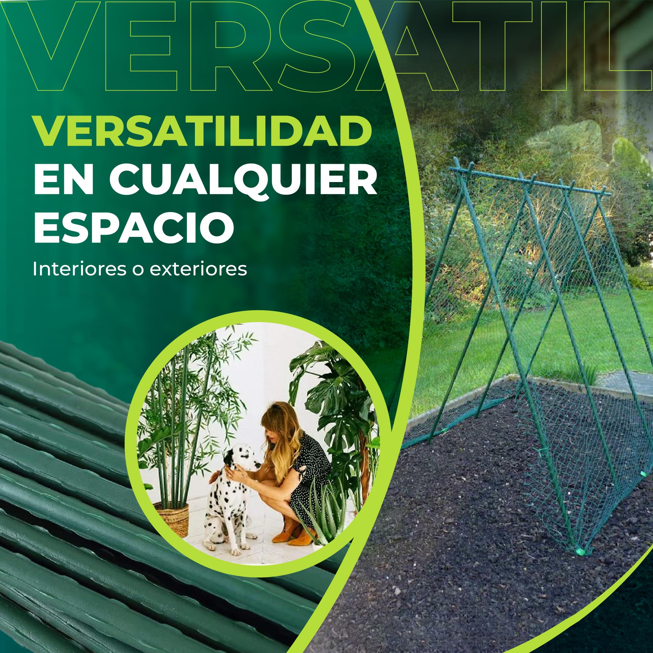 CONTROL GARDEN Pack 30 Tutores de Acero Plastificado para Plantas Alto 180 cm Ø 10 mm | Varillas Crecimiento Plantas | Soporte Cultivos Apto Interior y Exterior