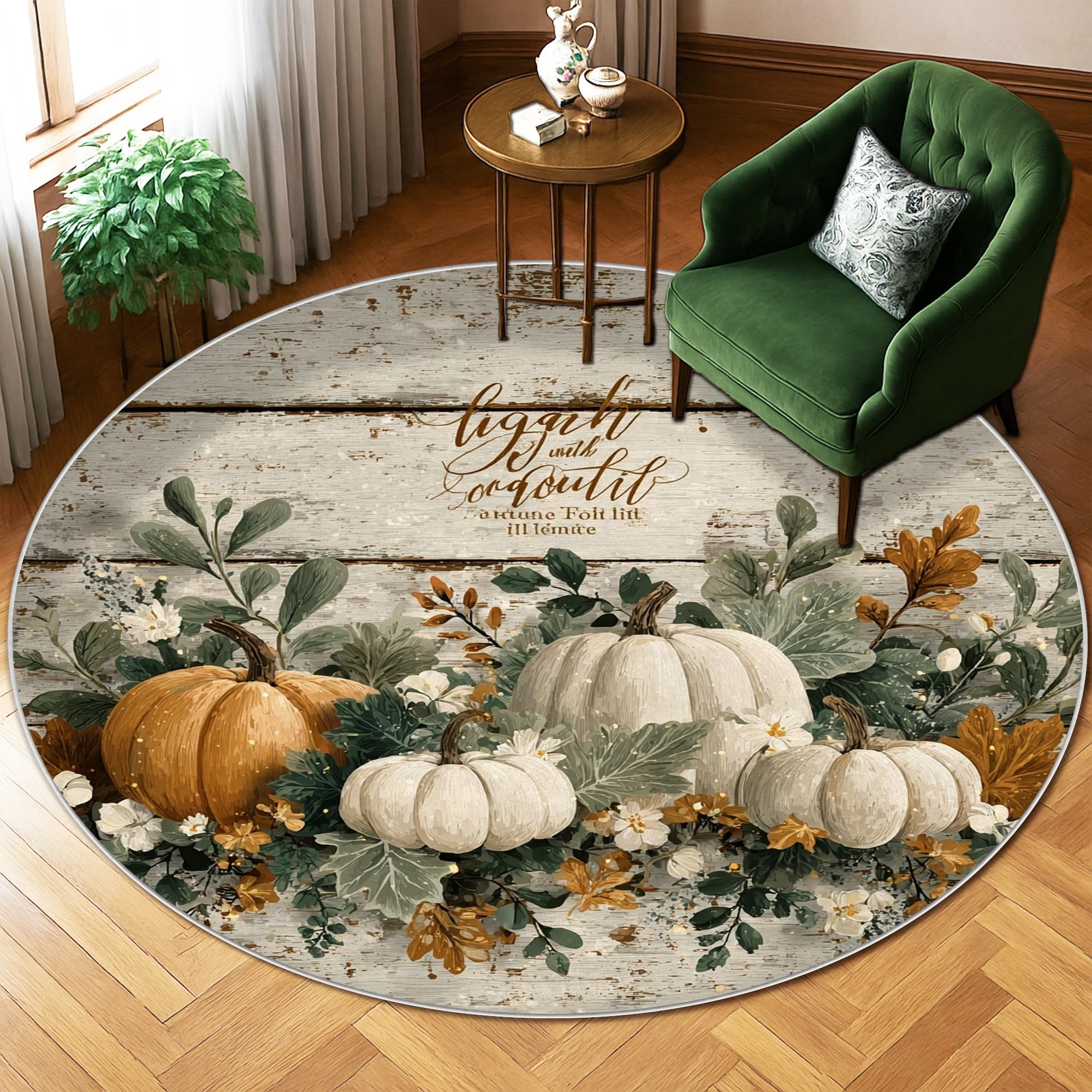 Tapis citrouille à poils courts facile à nettoyer pour grand salon