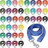 Hillban 36-Pack 5ft Nylon Puppy Training Leashes - Bulk Multicolor Slip Leads for Small Medium Dogs, Agility & Play