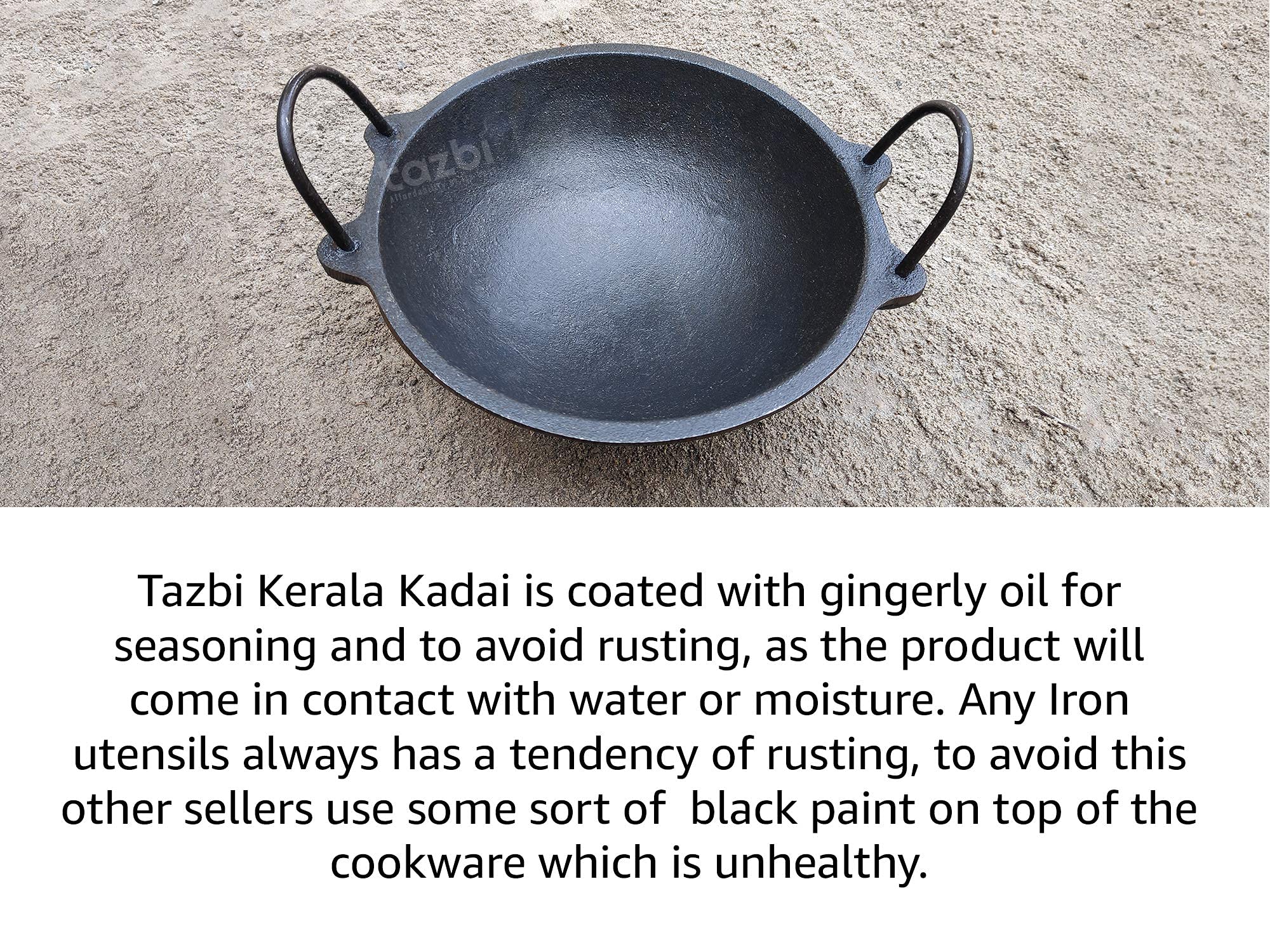 Buy TAZBI PreSeasoned Small Cast Iron Kadai 8 Inch (Ready to UseHand Seasoned by Village
