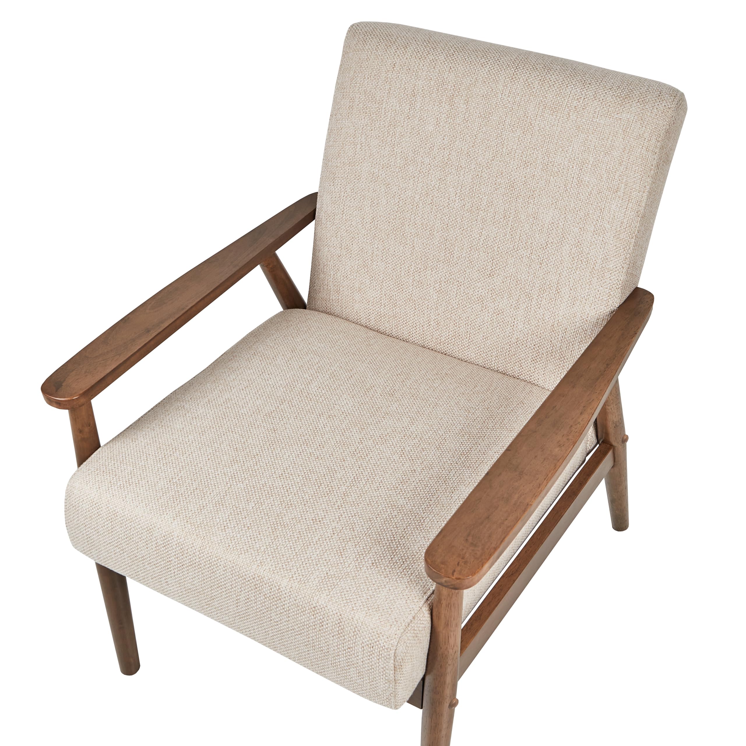 Beliani Sessel Bouclé beige/Dunkelbraun mit Armlehnen Retro Stil Esrum