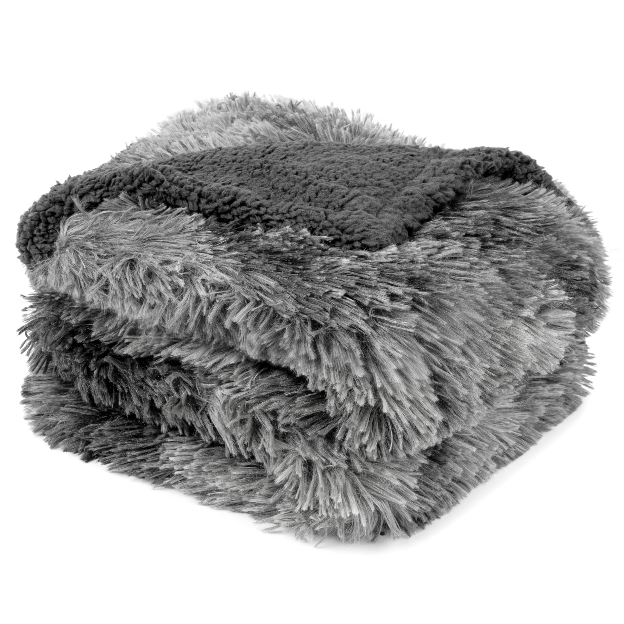 PetAmi Waterproof Dog Blanket for Couch, Bed & Furniture,Reversible Sherpa & Faux Fur Pet Blanket, Leakproof Blanket for Puppy Cat, Washable Soft Calming Pet Couch Protector (29x40, Tie-Dye Gray)
