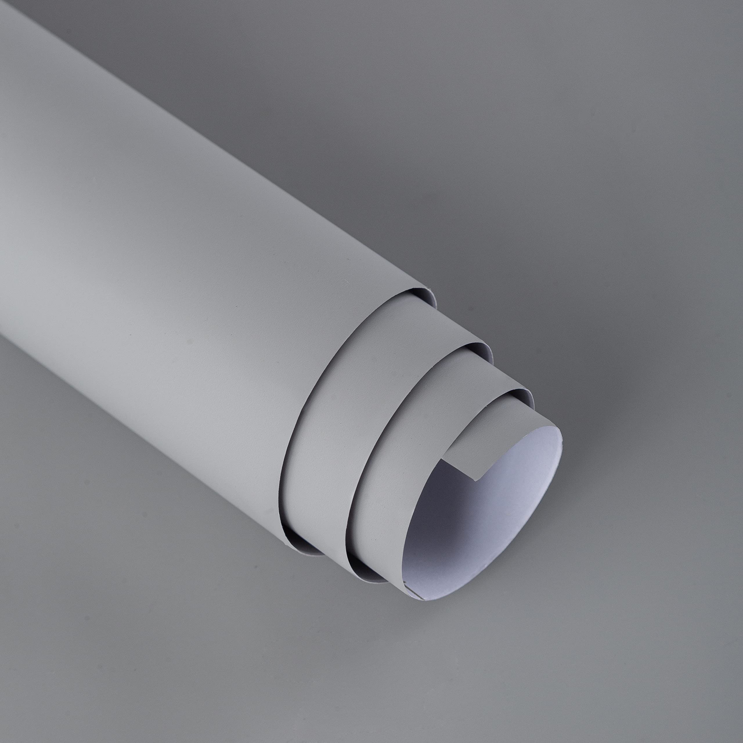 24x197 Vinyl Film Thick Pure Grey Wallpaper Peel and Stick Removable Waterproof Countertop Contact Paper Gray Stick on Wallpaper for Cabinet Furniture Bedroom Livingroom Wall