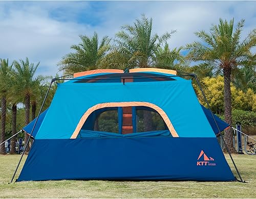 Miniatura 8 de KTT Extra Large Tent 6-10-12-14 Person(Style-B),Family Cabin Tents,2 Rooms,3 Doors and 3 Windows with Mesh,Straight Wall,Waterproof,Double Layer,Big