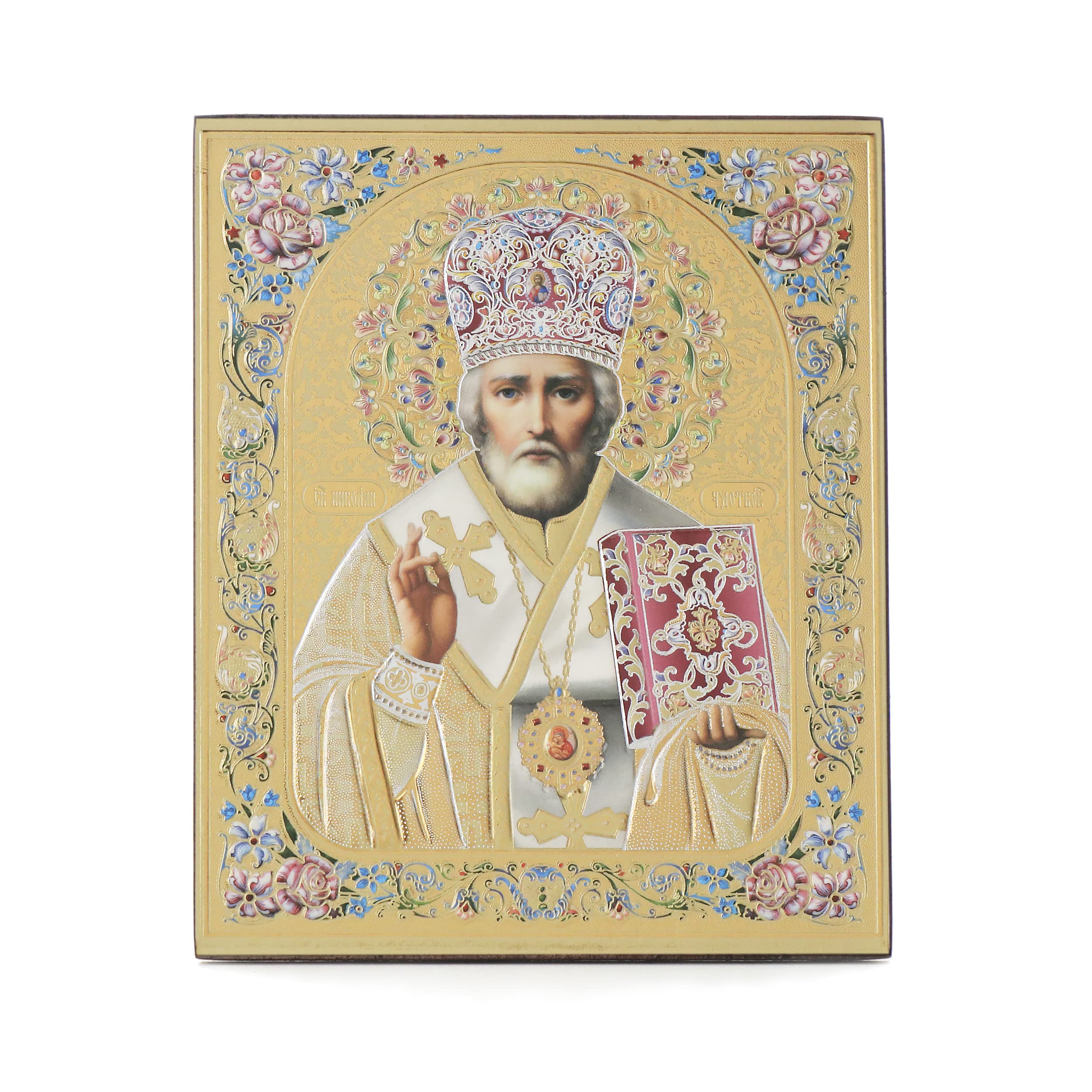 Nklaus Saint Nicholas Of Myra 11376 Wood Icon 10 X 12 Cm Christian Orthodox