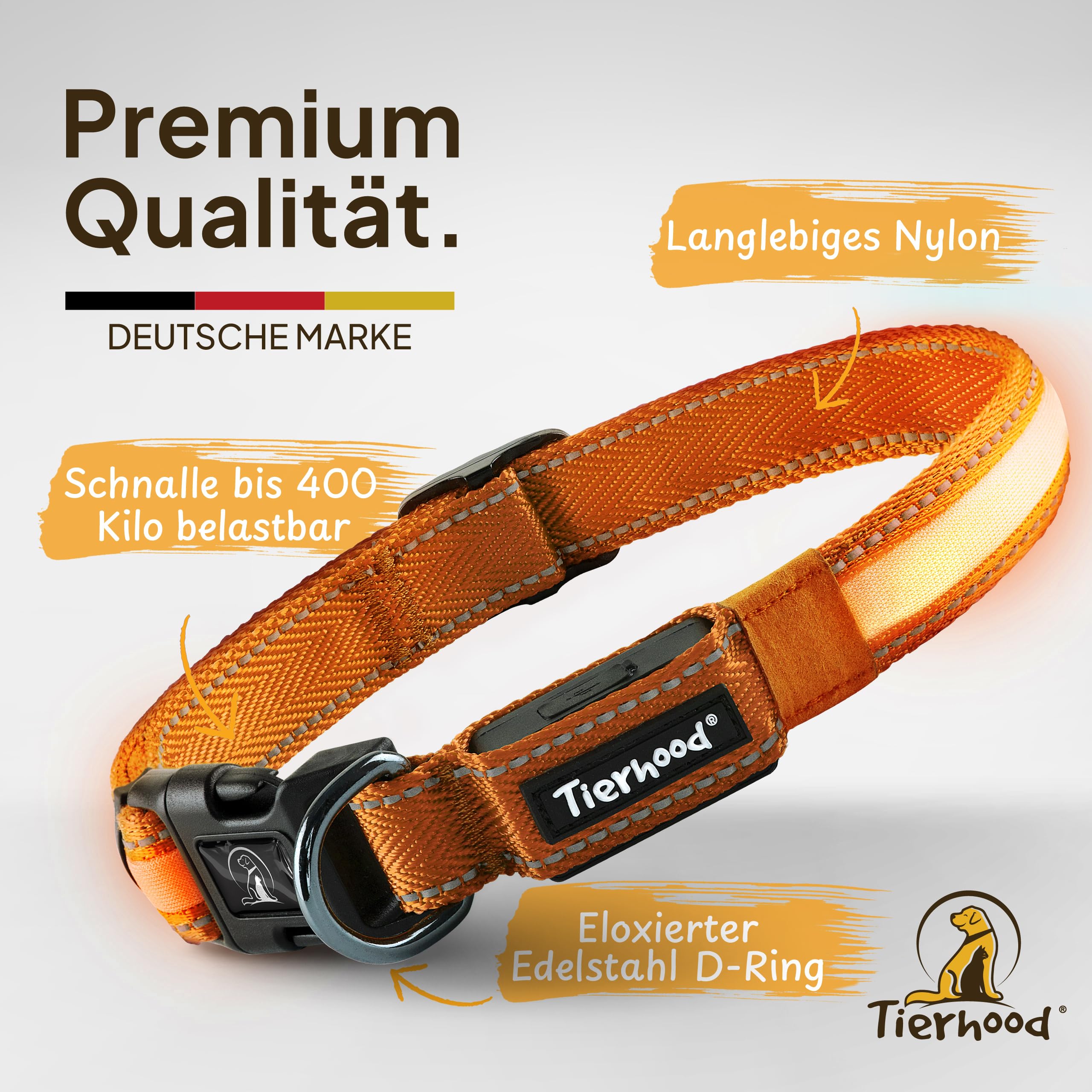 Tierhood Luminous Dog Collar, Luminous Collar for Small and Large Dogs, LED Dog Collar Rechargeable, Durable - Image 3