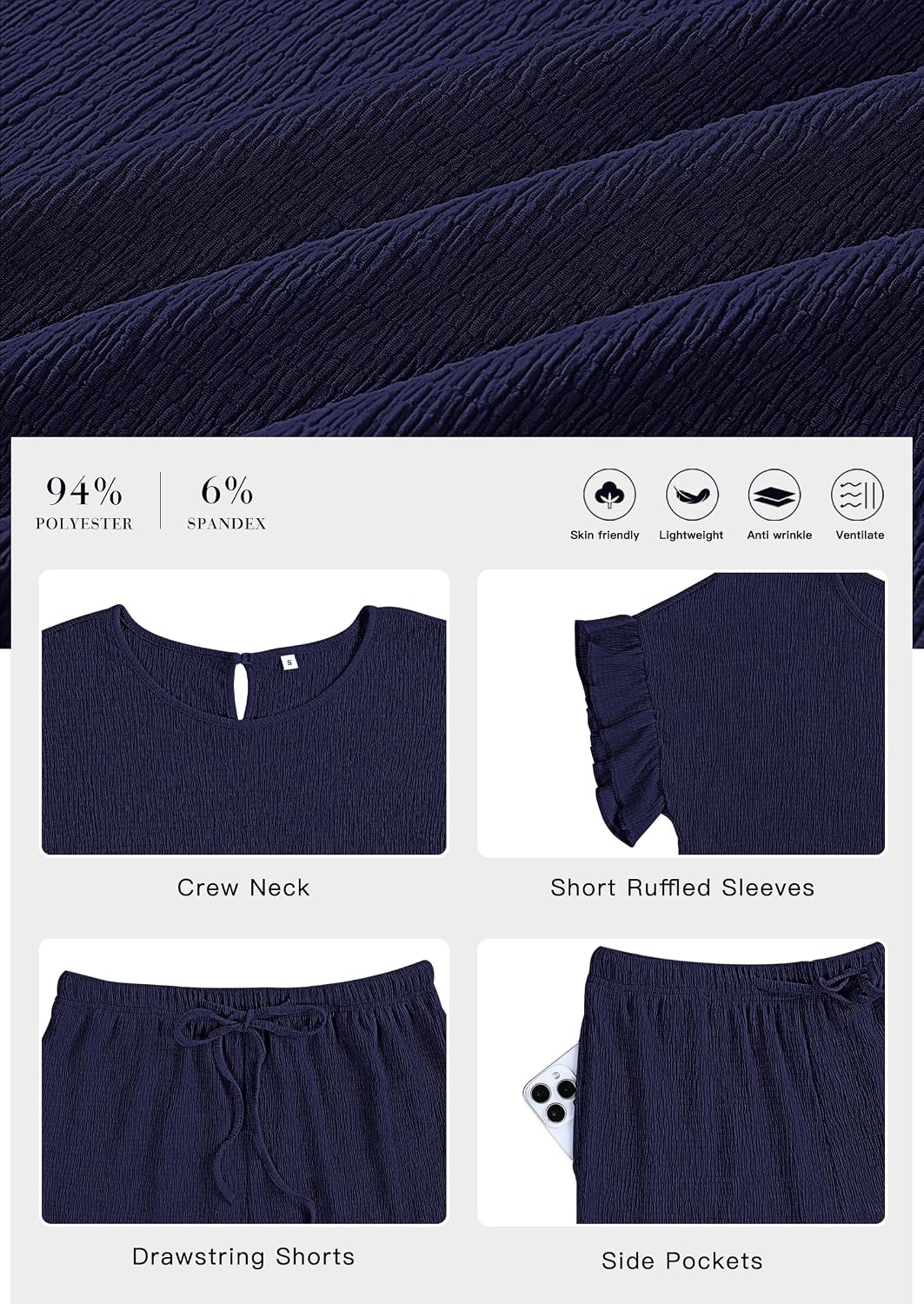 MOLERANI Women 2 Piece Short Sets Summer Ruffle Matching Outfit image 2
