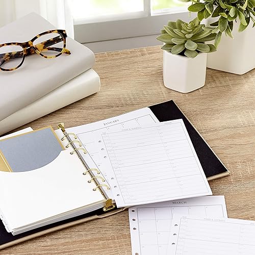 Miniatura 3 de Hallmark Libreta de direcciones recargables (crema) y páginas de repuesto de libreta de direcciones (paquete de 44 páginas de repuesto para