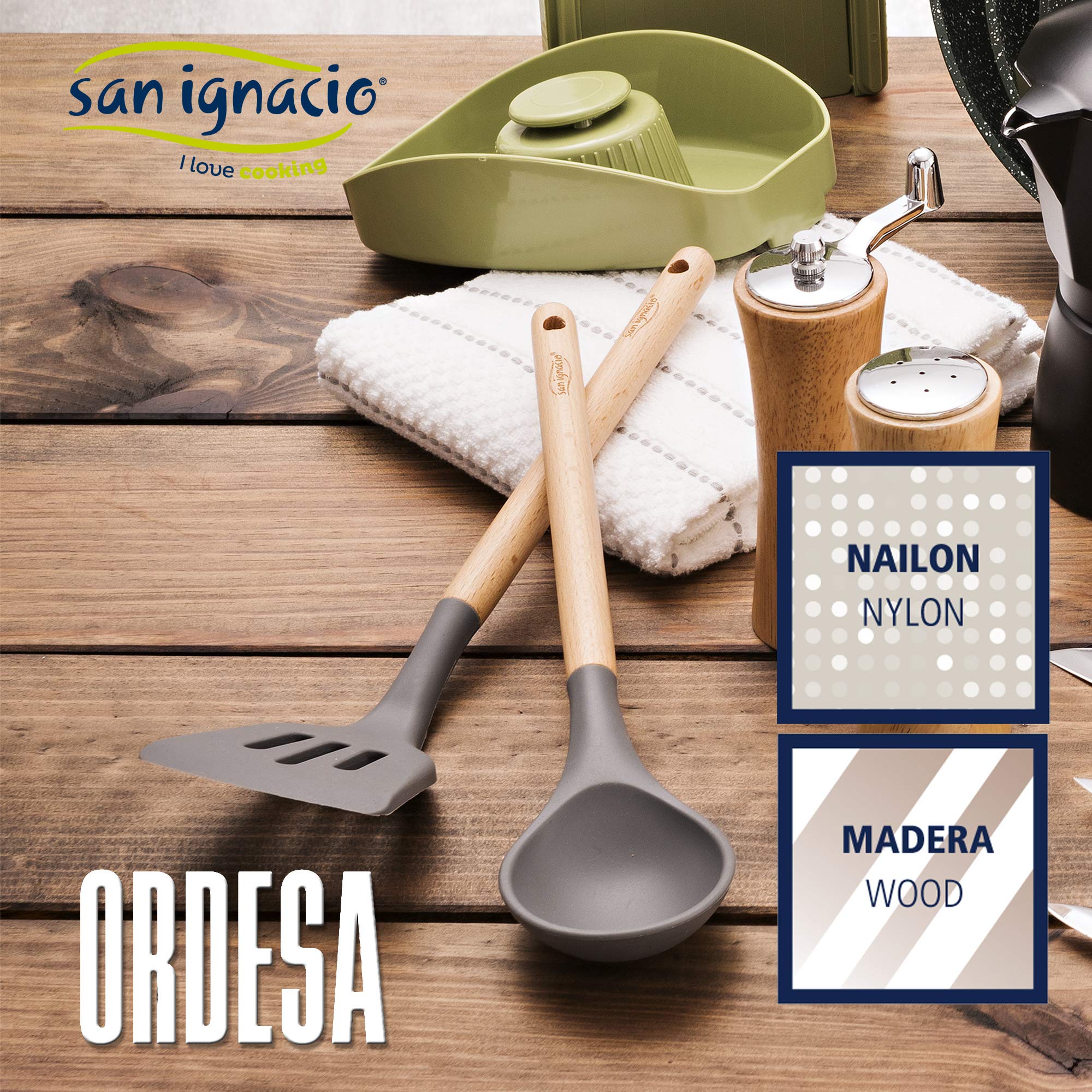 San Ignacio - Set di 5 padelle per induzione in alluminio pressato e