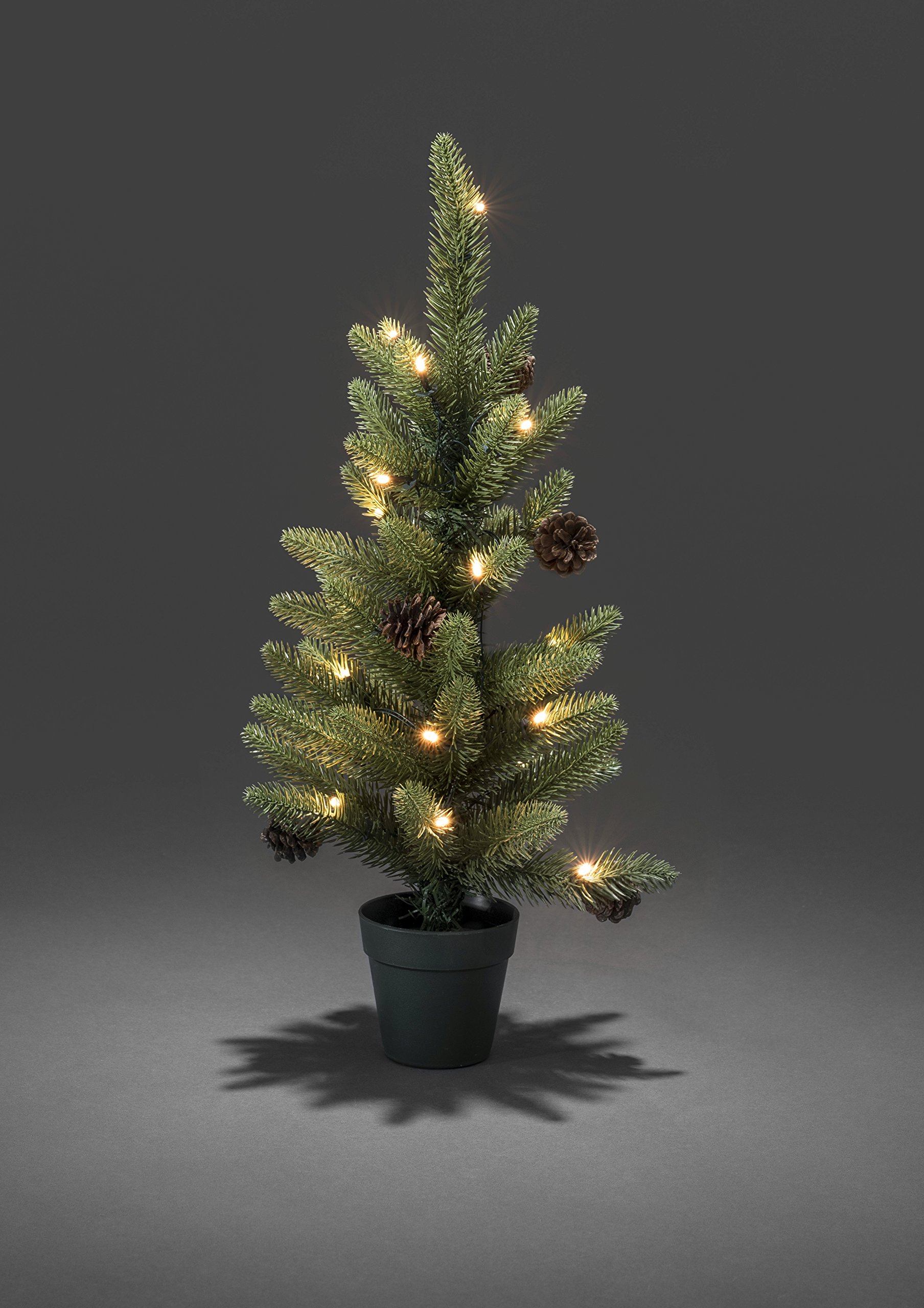 Konstsmide 3780-100 LED Christmas tree with pine cones and pot/outdoor (IP44) / battery powered