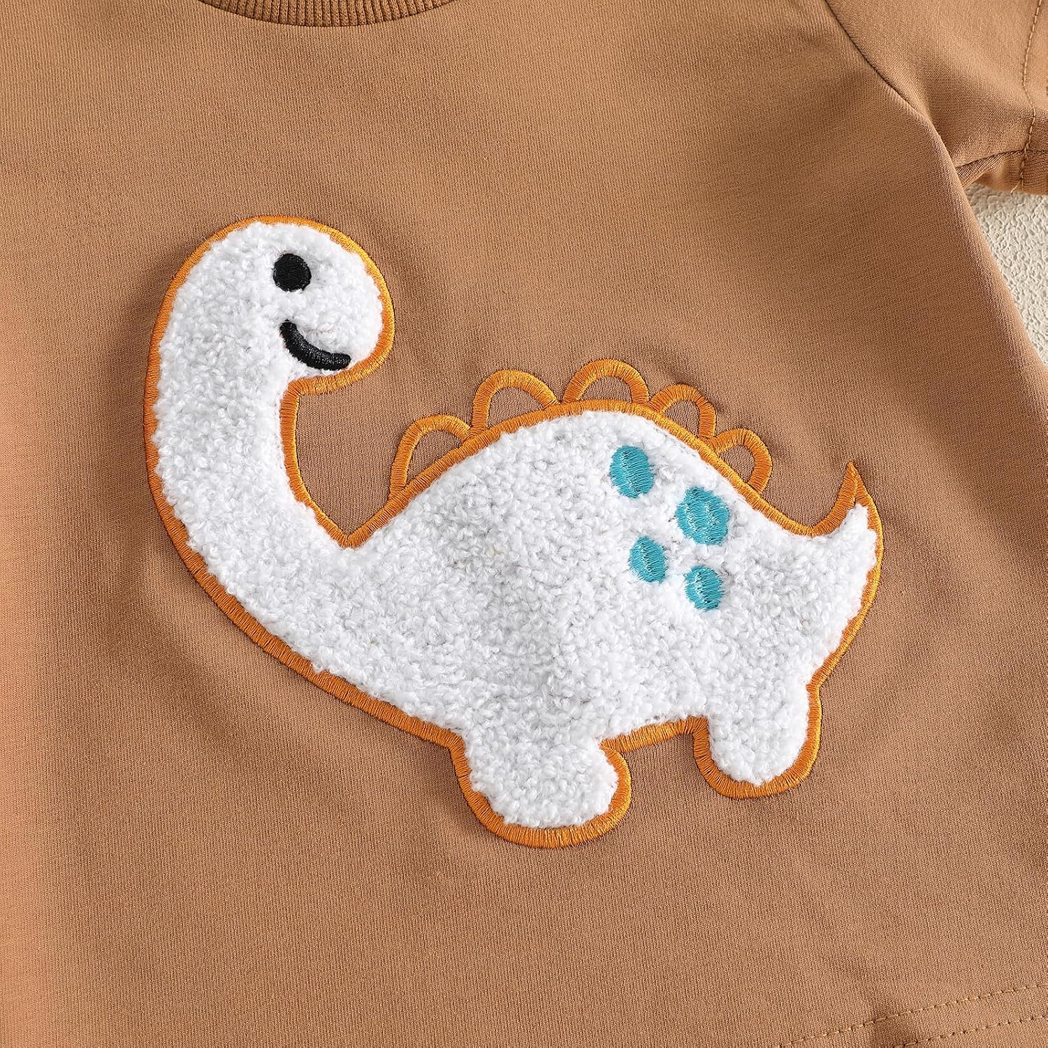 Toddler Baby Boy Summer Clothes 0 6 12 18 24 Months Dinosuar Embroidery Outfit 2PCS Short Sleeve T-shirt Shorts Set