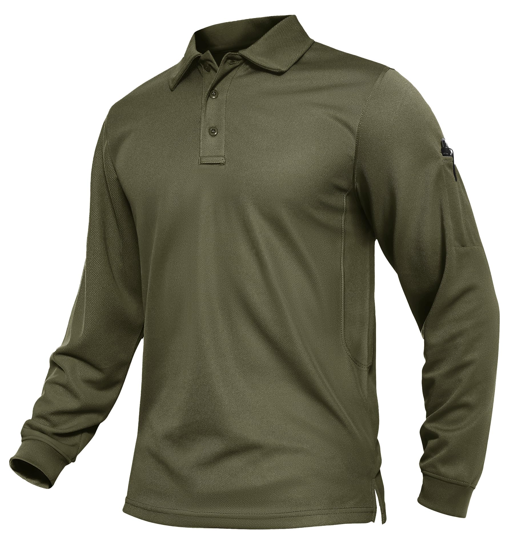 Tacvasenmens Long Sleeve Polo Shirt Quick Dry Tactical Performance