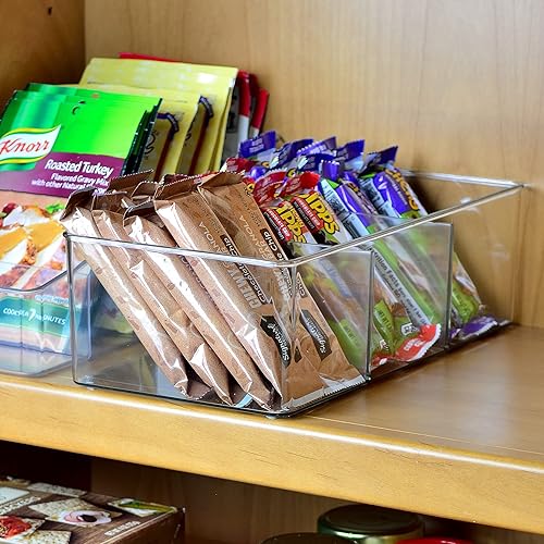 Miniatura 3 de Youngever Paquete de 2 organizadores de almacenamiento de paquetes de plástico transparente de 11 x 6 x 3.5 pulgadas, organizador de despensa de 3