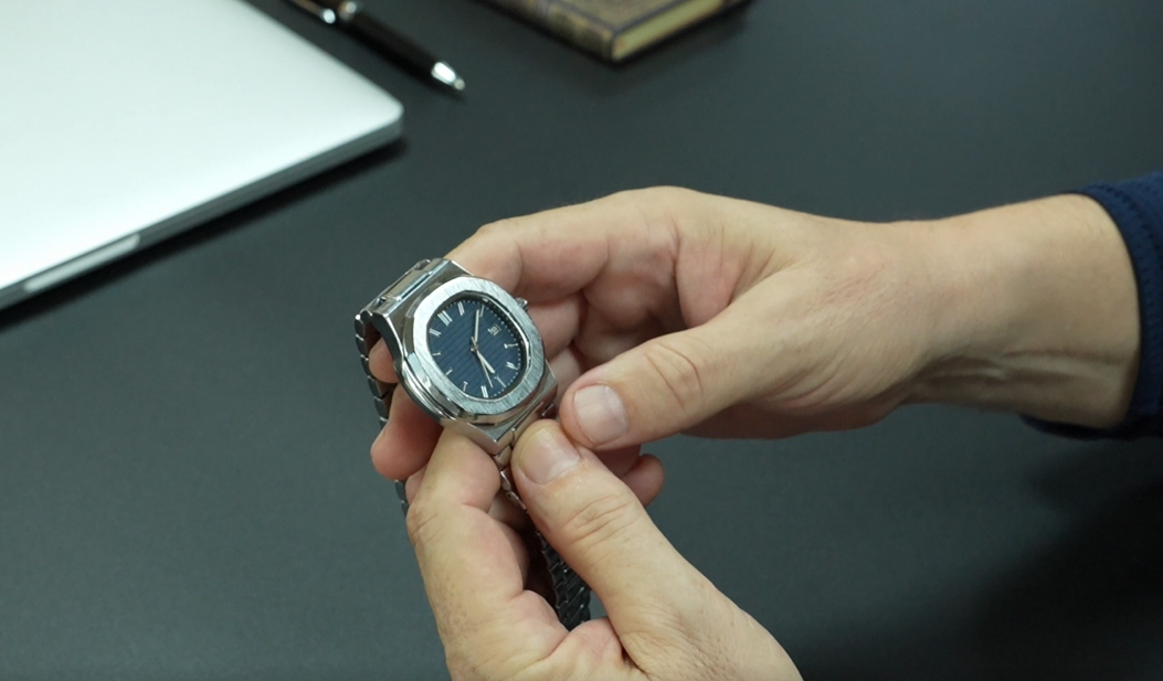 BARAMON Wrist Watches for Men, Nautilus Stainless Steel Quartz