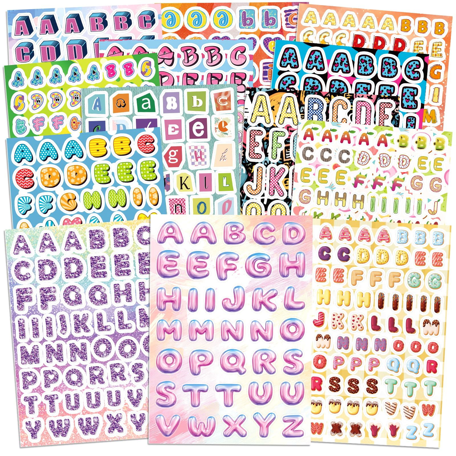 Photo 1 of 1100+ Alphabet Stickers for Junk Journals, Fun & Colorful Craft Letter Stickers for Scrapbooking Supplies, DIY Decorative, and Laptop Journaling