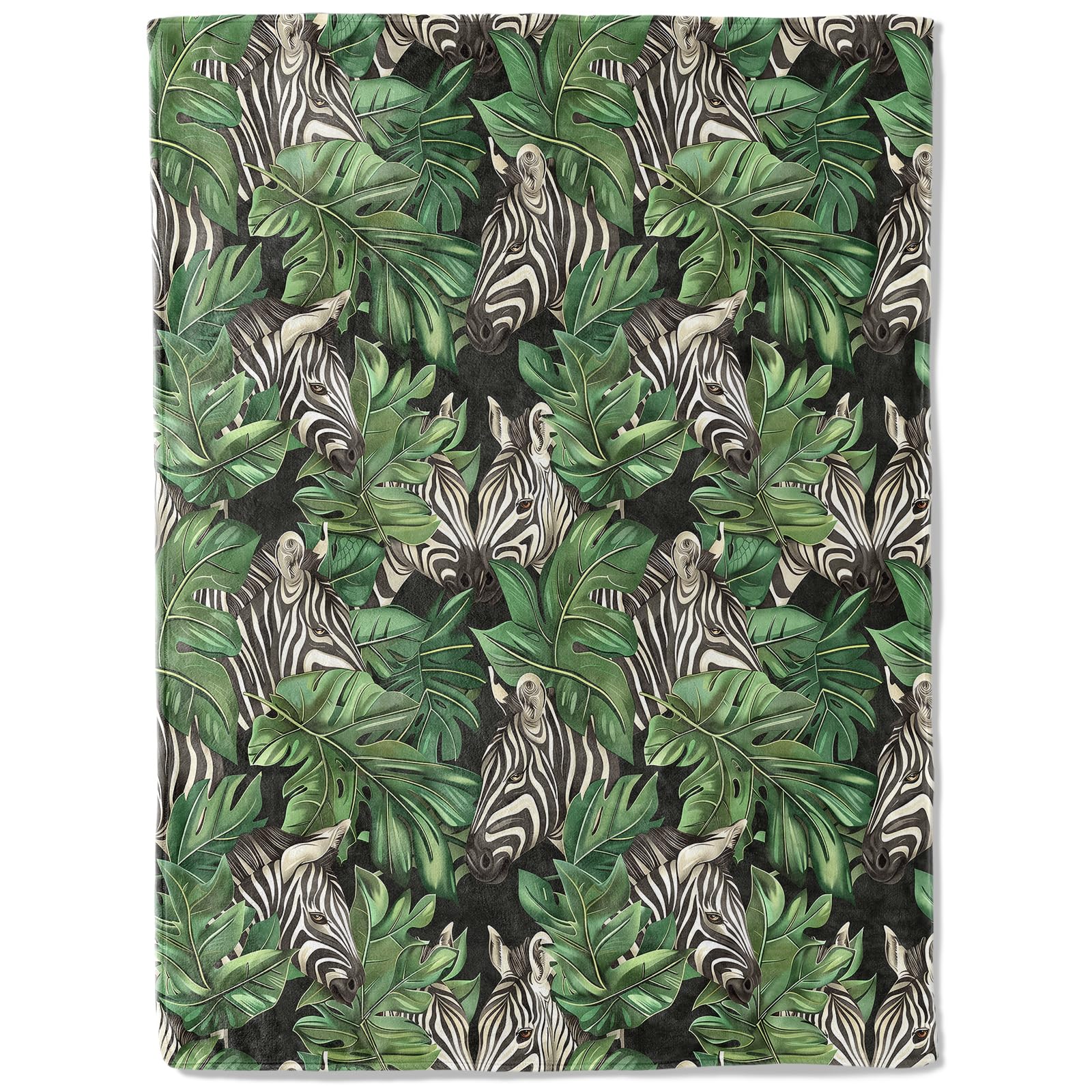 BIWOTU Tropical Zebra Theme Throw Blanket - Ultra Soft, Cozy, Lightweight Flannel Throw - Warm, Anti-Pilling Fuzzy Plush Blanket for Couch, Bed,