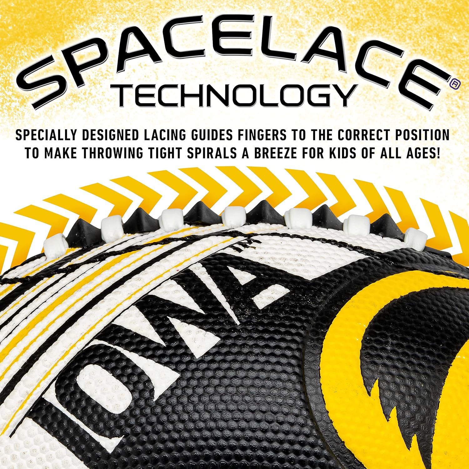 Franklin Sports NCAA Football - Youth Mini Football - 8.5" SPACELACE Easy Grip Texture - Perfect for Kids