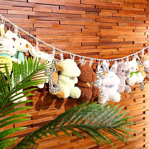 Miniatura 4 de 2 unidades de cadena de almacenamiento de animales de peluche colgante organizador de animales de peluche con 40 clips de plástico de 79 pulgadas,