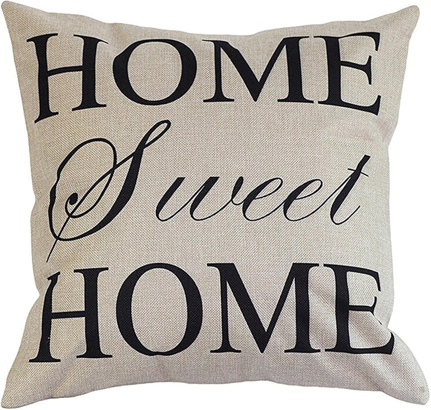 Home Sweet Home Simple Words Big Love Burlap Cushion Covers Pillow Case 18" x 18"