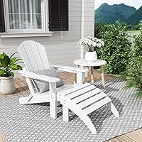 Vista 43 de WestinTrends Malibu - Silla de salón para exteriores, juego de 2 sillas Adirondack con otomana, sillas plegables de madera de polietileno para todo
