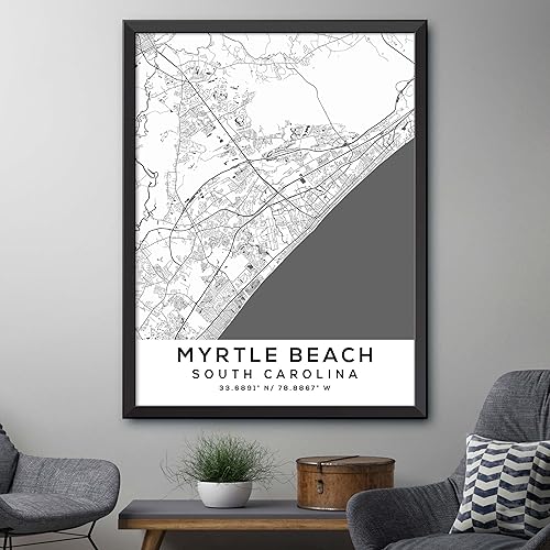 Miniatura 4 de Mapa de Myrtle Beach, Carolina del Sur, Light 2 (8x10)