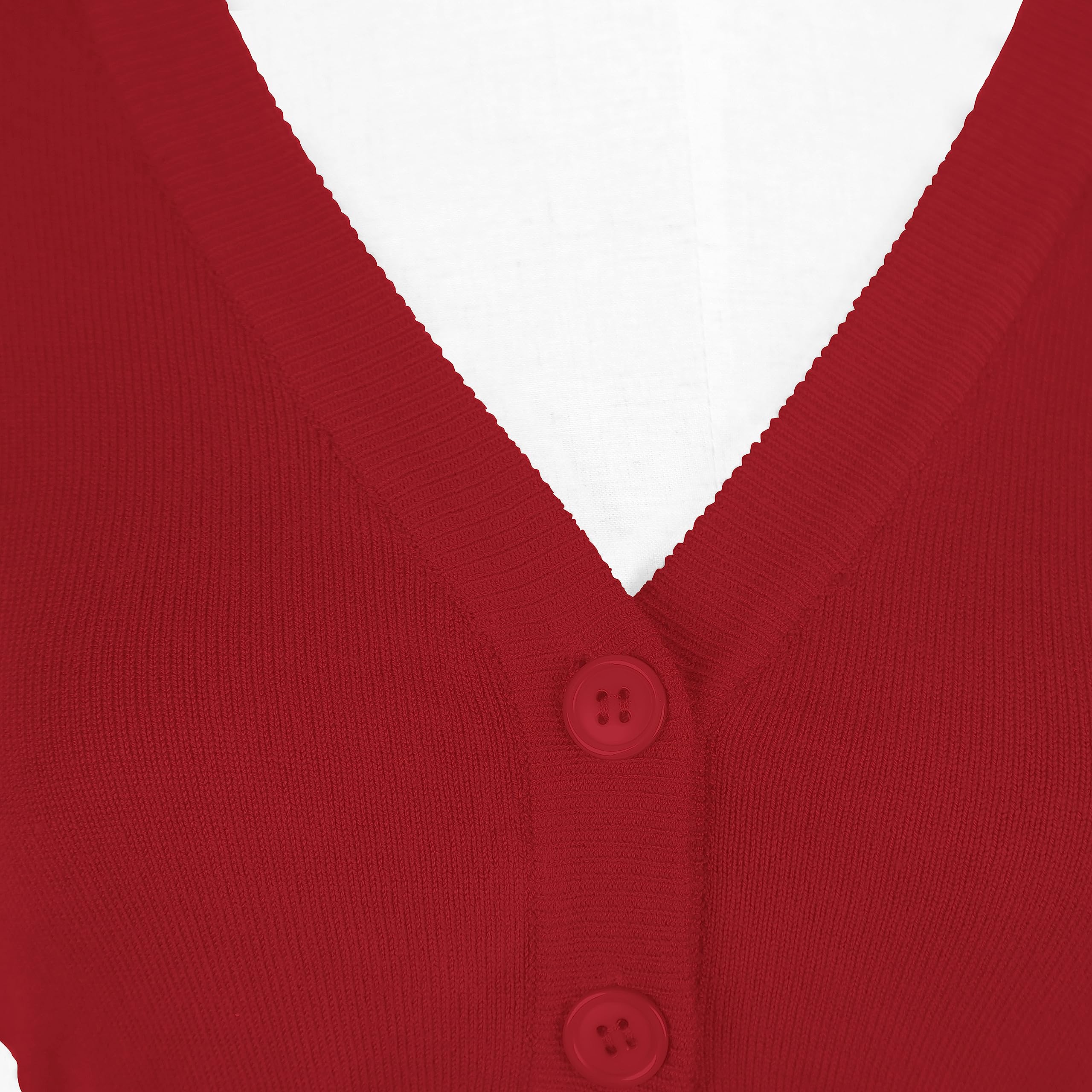 Urban GoCo Mujeres Chaqueta Corta Punto de Manga 3/4 Rebecas Escote en V Bolero Cárdigan