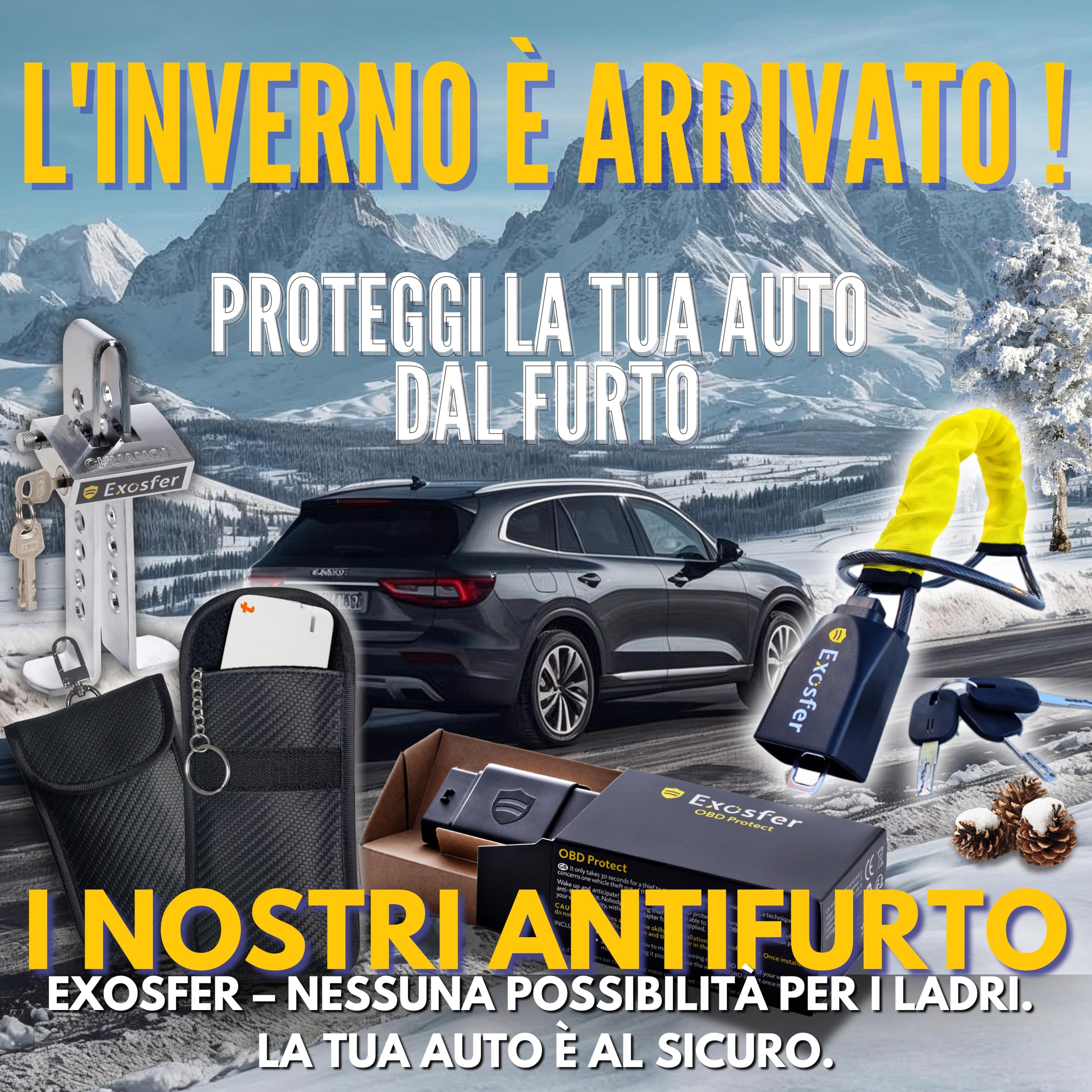 Custodia Anti RFID per Chiave Auto Keyless con Portachiavi, Gabbia di Faraday Antifurto Blocco Segnale Anti Relay Attack