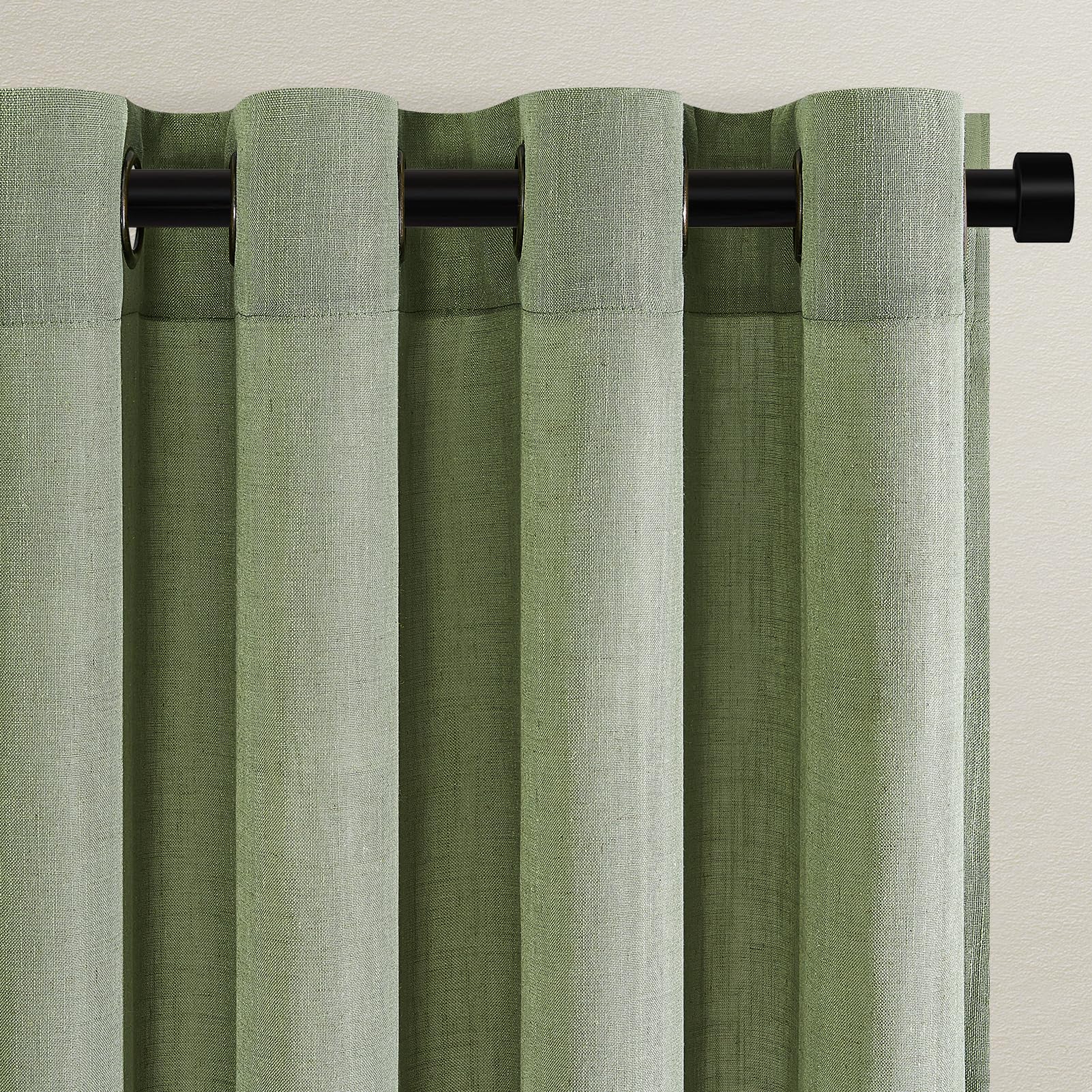 Topfinel Leinen Gardinen mit Ösen Voile Vorhang Halbtransparent Vorhänge Schlafzimmer Gardinen Wohnzimmer Modern Vorhänge Scheibengardinen 2 Stücke Ösenschal Boho