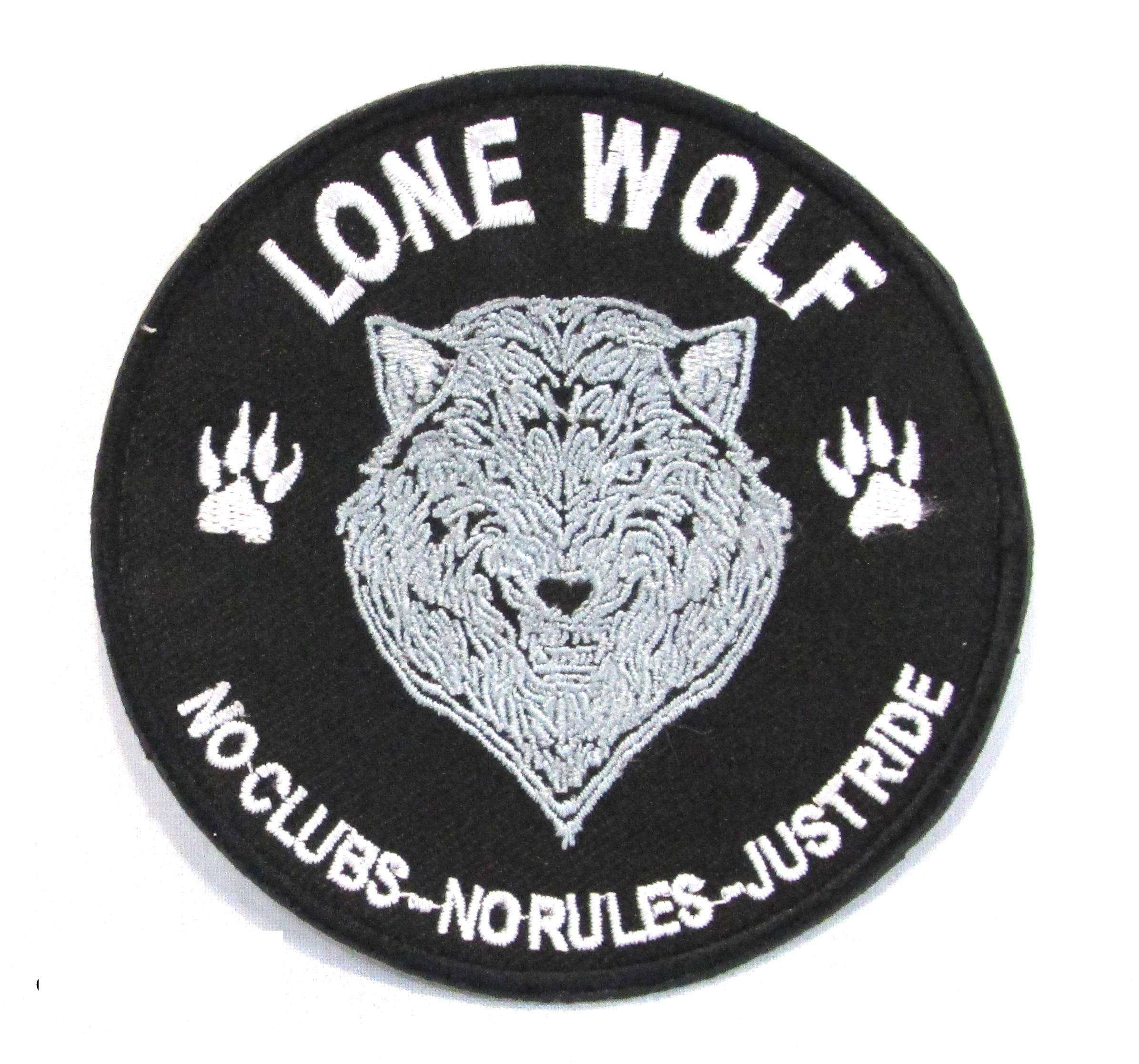 CGI Lone Wolf no Club’s no Rules Just Ride Iron On Sew On Small Patch for Jacket Vest