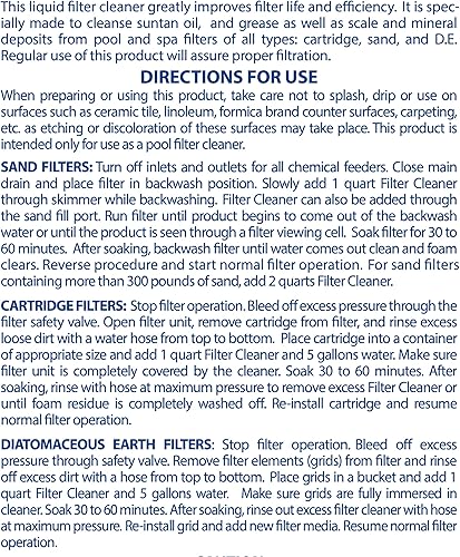 Miniatura 6 de Pool Mate Limpiador concentrado de filtro de piscina de 1 cuarto de galón, fabricado en Estados Unidos