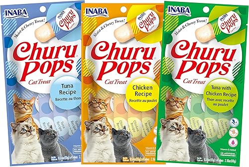 INABA Churu Pops - Golosinas húmedas y masticables para gatos