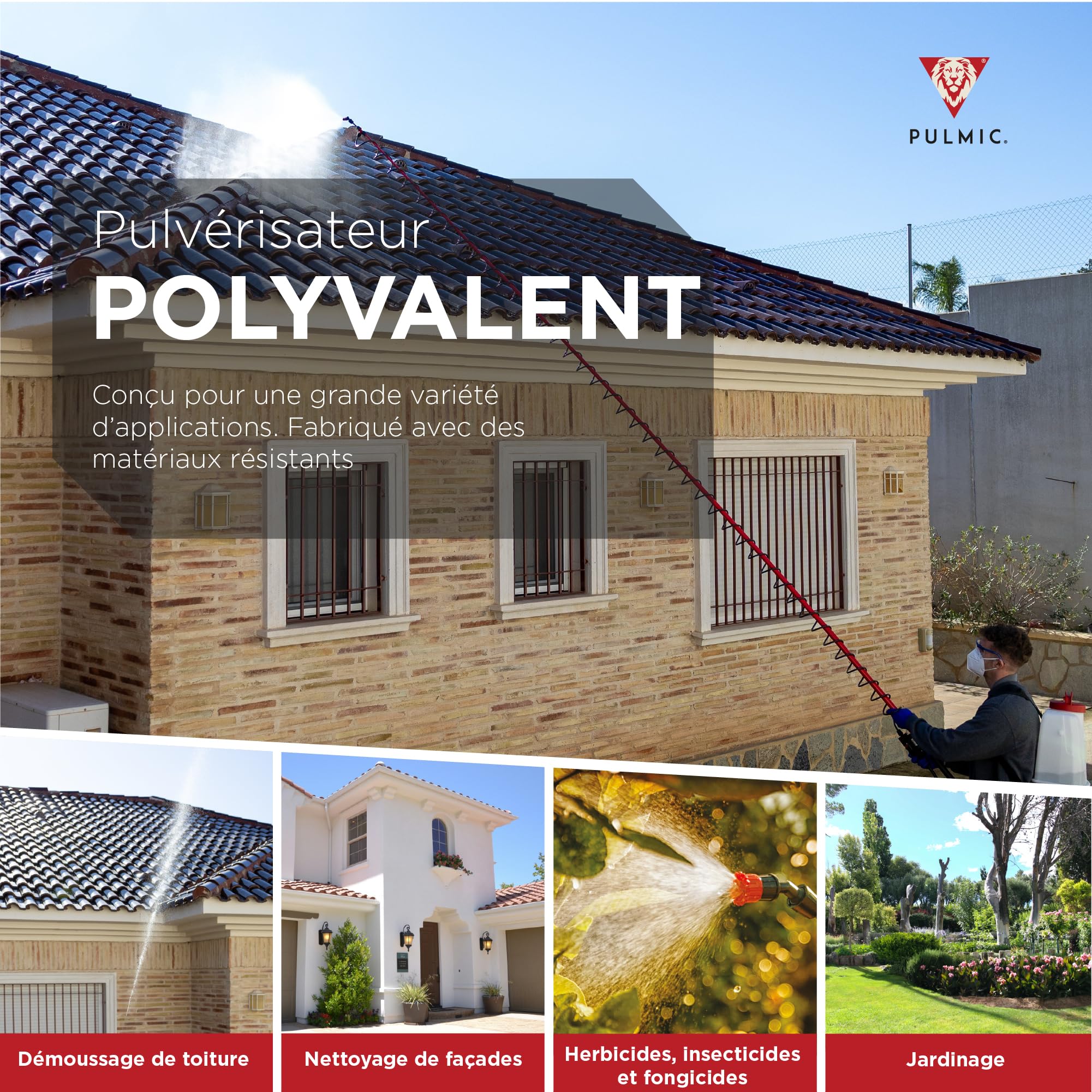 PULMIC Pegasus 15L Pulvérisateur Électrique à Dos avec Batterie Lithium 25V Max, Pulvérisateur Dorsal Jardin Agricole, Jusqu’à 15h d’Autonomie, 3 Vitesses, 3 Buses