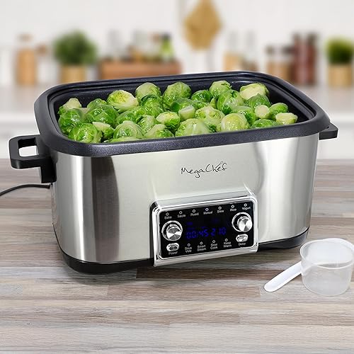Miniatura 8 de MegaChef Cocina múltiple programable 12 en 1 de lujo de 8 cuartos de galón con Sous Vide y multifunción, pantalla digital, temperatura y tiempo
