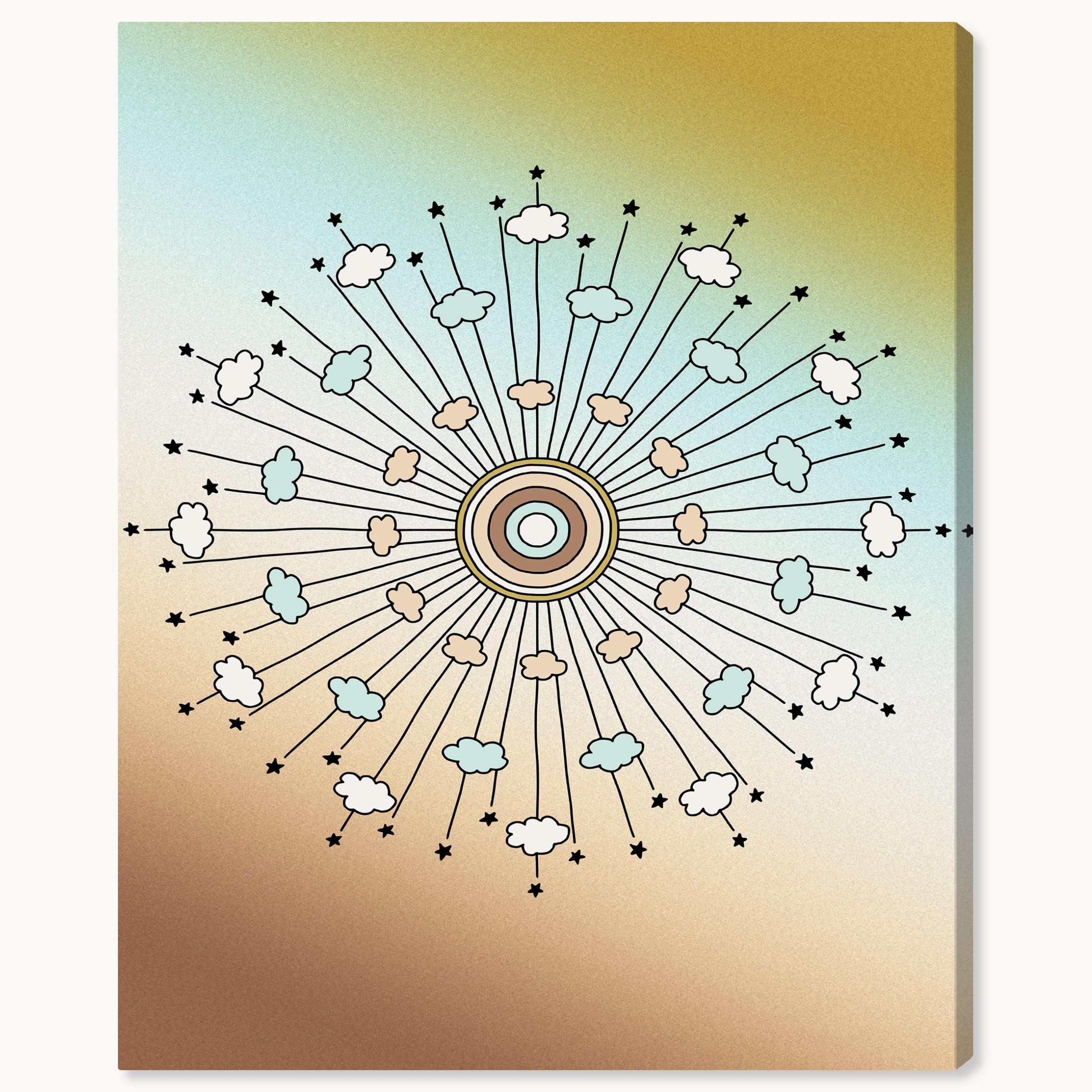 Wynwood Studio Abstract Modern Wrapped Canvas Art - Sunny Iris, Wall Art for Living Room, Bedroom, and Bathroom, 30" x 36", Red and Gold Home Decor