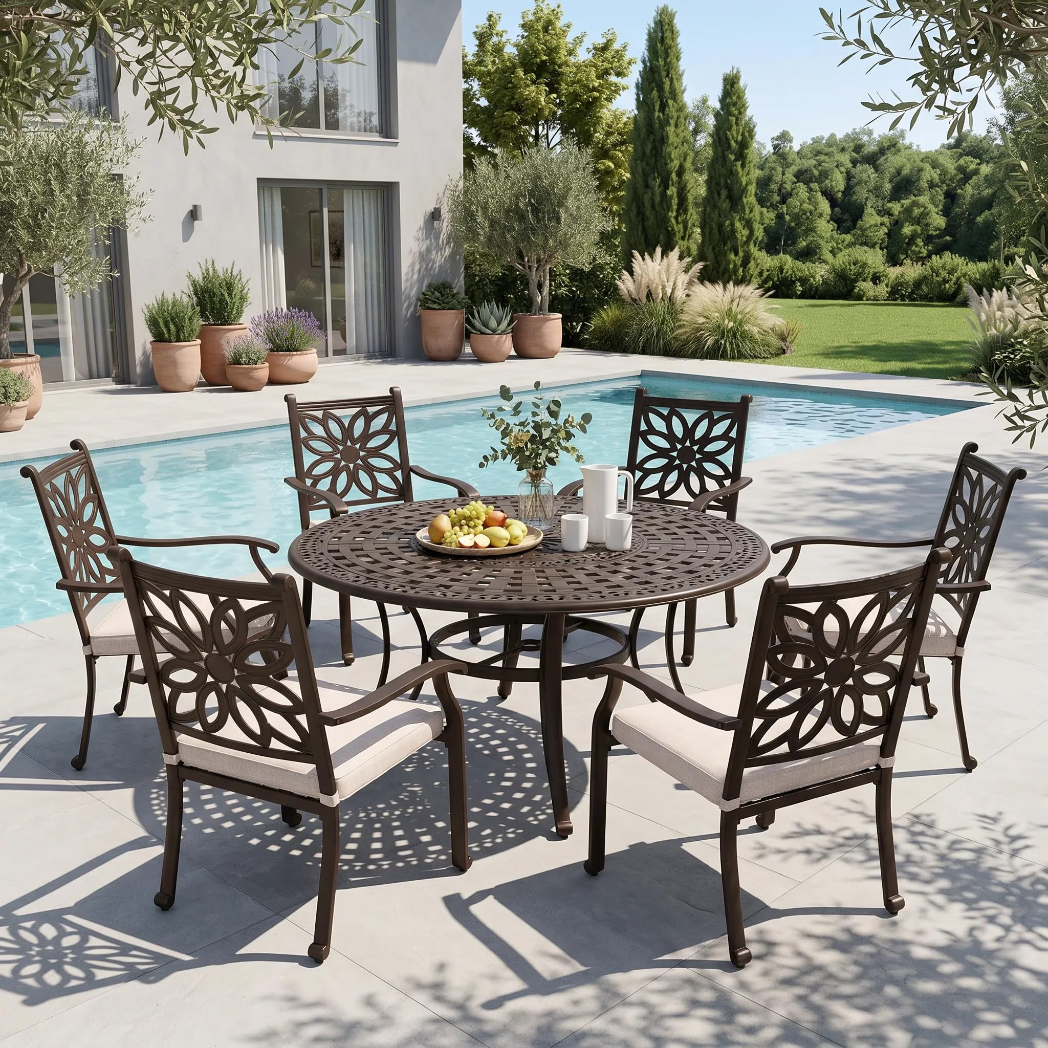 Sophia & William 7-Piece Cast Aluminium Patio Dining Set