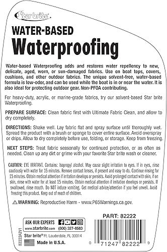 Miniatura 2 de STAR BRITE Impermeabilización a base de agua de bajo olor, añade y restaura la repelencia al agua y la protección UV a nuevos tejidos delicados,