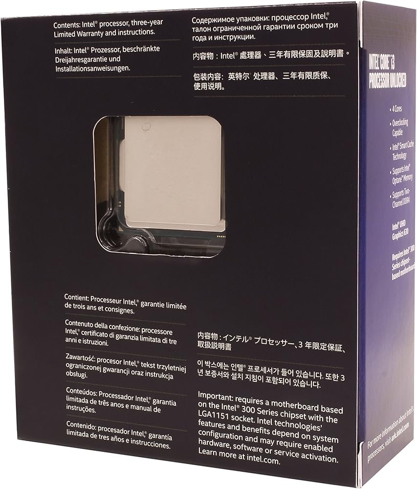 Intel Core i3-8350K, 4 Cores & 4 Threads Unlocked Desktop Processor with Intel UHD Graphics 630 thumbnail 4