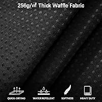 Vista 2 de PANGSINNE Black Shower Curtain 256GSM Heavy Duty Waffle Woven Bathroom Shower Curtains, Weighted Fabric for Hotel Spa Luxury Polyester Bath Curtain