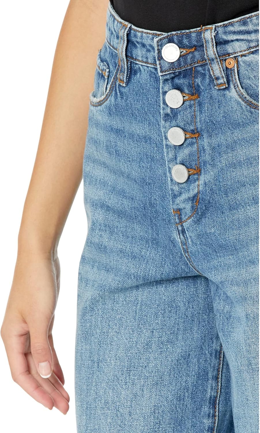 [BLANKNYC] Women's Exposed Button Fly Rib Cage Five Pocket Denim Jean