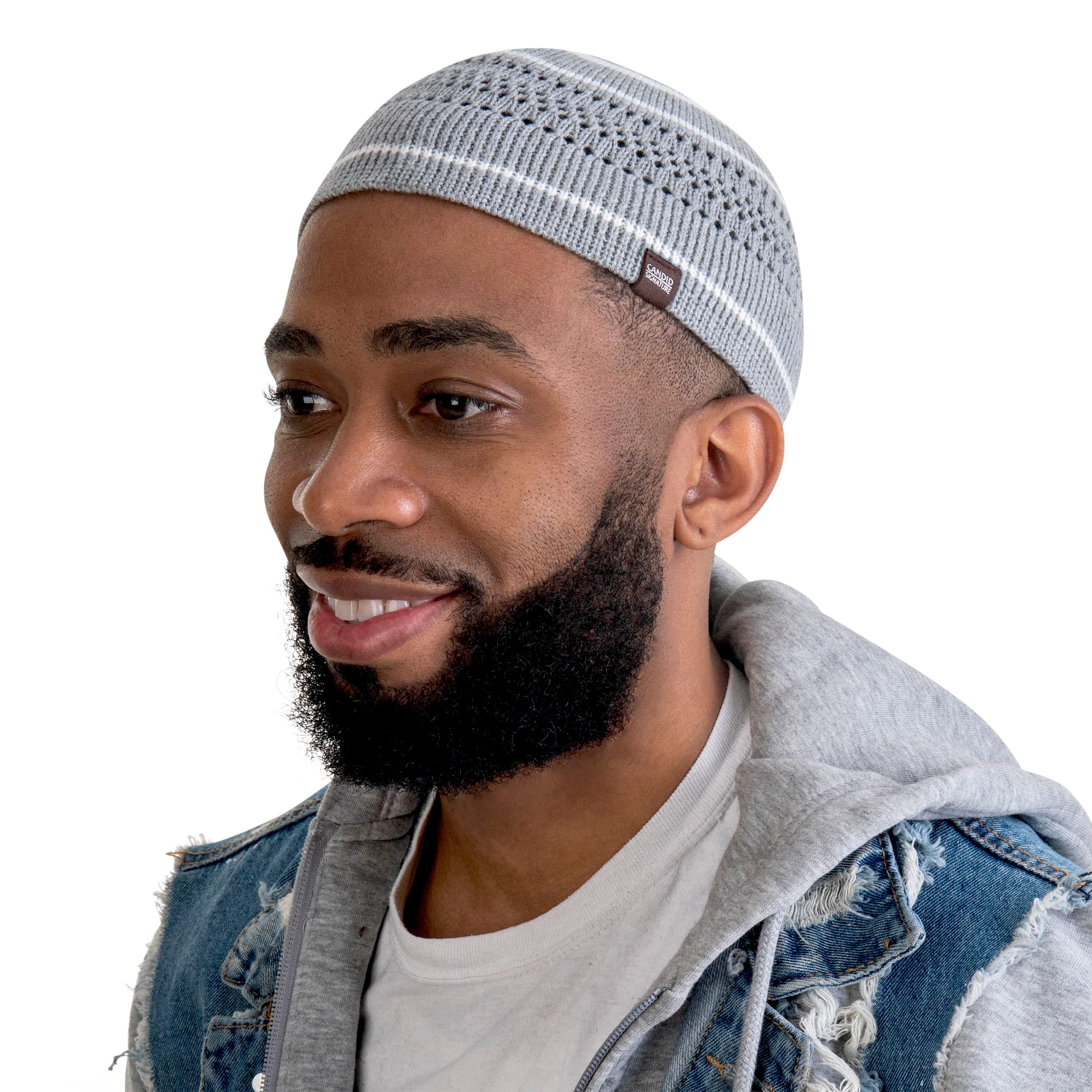 100% Cotton Skull Cap Chemo Kufi Under Helmet Beanie Hats in Solid Colors and Stripes