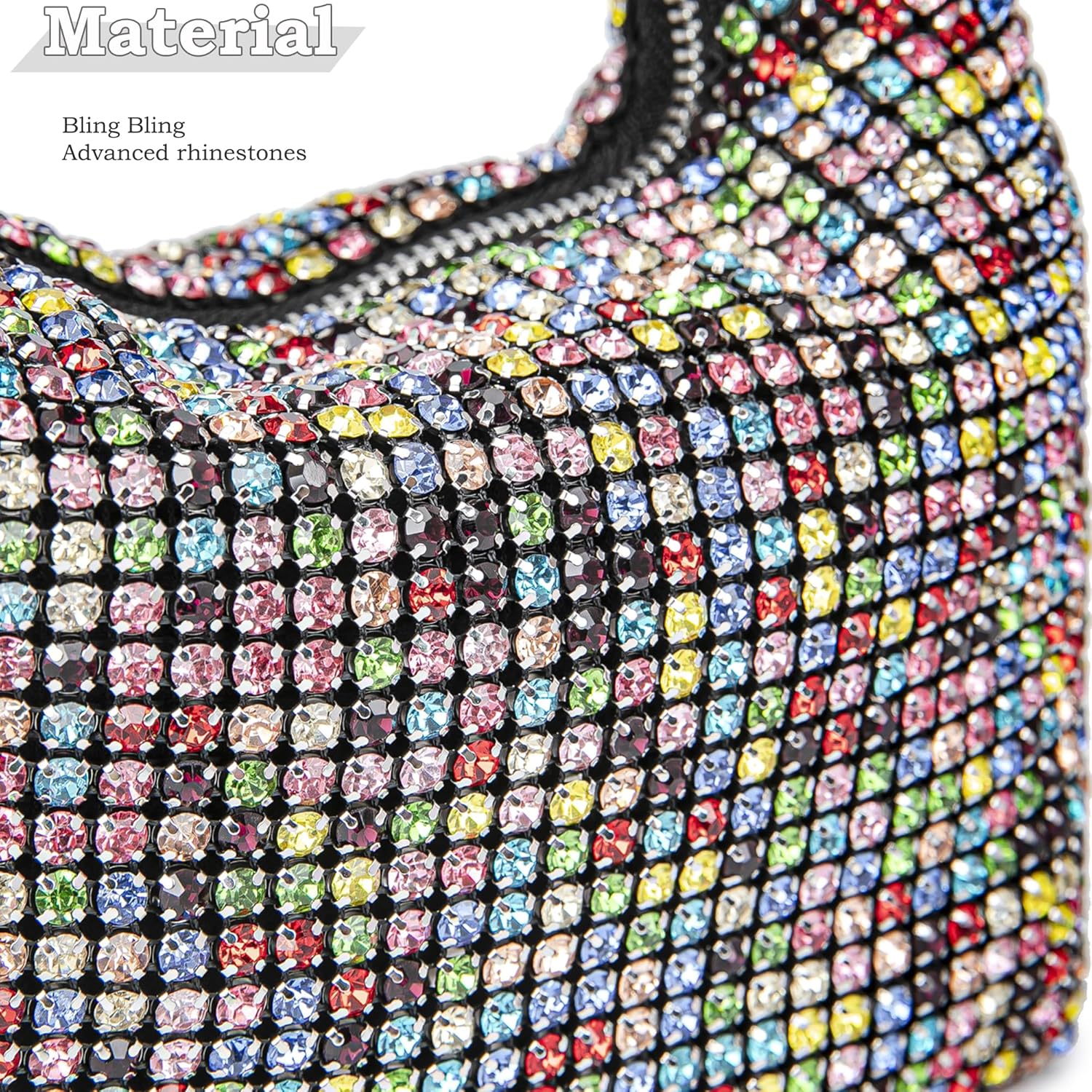 Sparkling Women's Evening Handbags Rhinestone Purse Crossbody Bag Wedding Prom Party Club Purses - Image 6