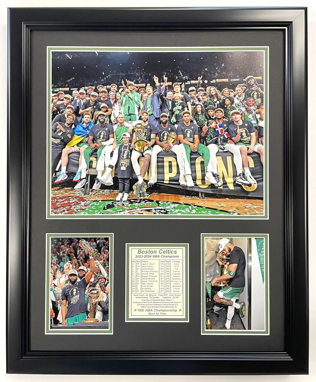 Boston Celtics | 2023-2024 Champions | Framed Photo Collage | 2 Sizes and 3 Styles | (Podium, 12"x15")