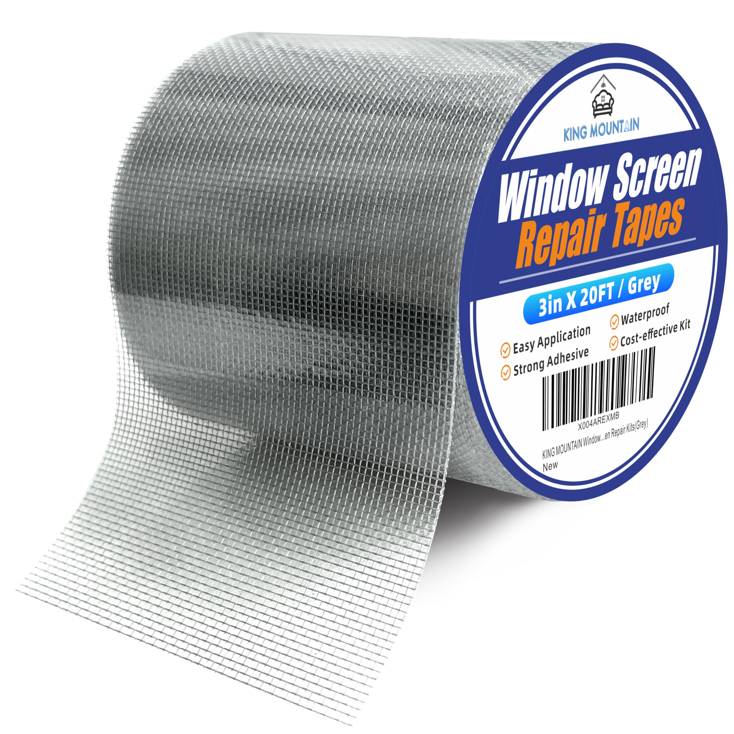 Sponsored Ad - KING MOUNTAIN Grey Window Screen Repair Tape,3inX20FT Heavy Duty Screen Repair Kit for Window Screen and Screen Door Tears Holes,Strong Adhesive & Waterproof Window Screen Patch