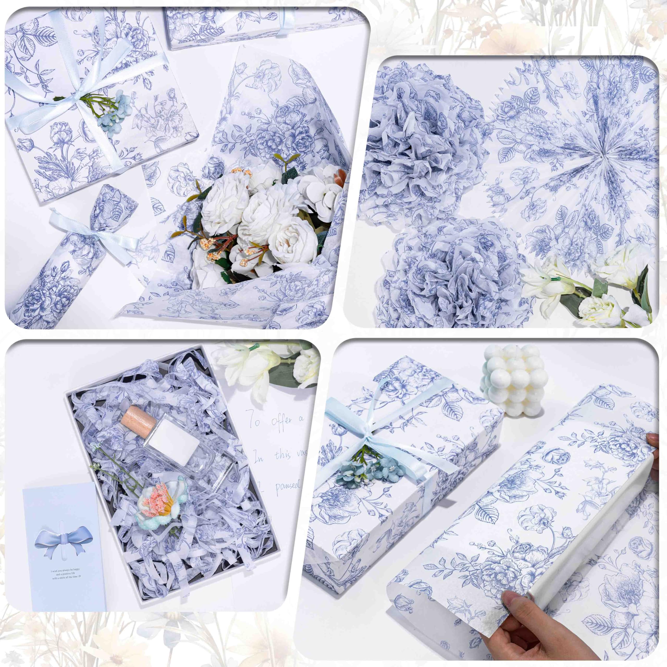 Carta Velina Blu SycloPak Per Regali – 100 Fogli, Per Sacchetti, Confezioni Regalo, Decorazioni Fai Da Te, Matrimonio, Compleanno